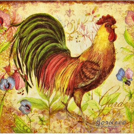 Serwetka decoupage firmy IHR wielkanocny kogut 25x25cm